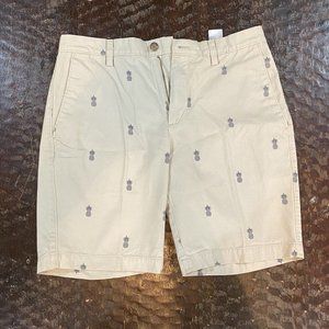 Banana Republic Pineapple Khaki Aiden Shorts - Size 32, Excellent Condition